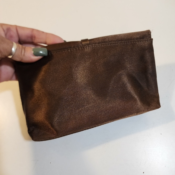 Bulgary Brown Satin Satchel Cosmetic Bag - Picture 4 of 12